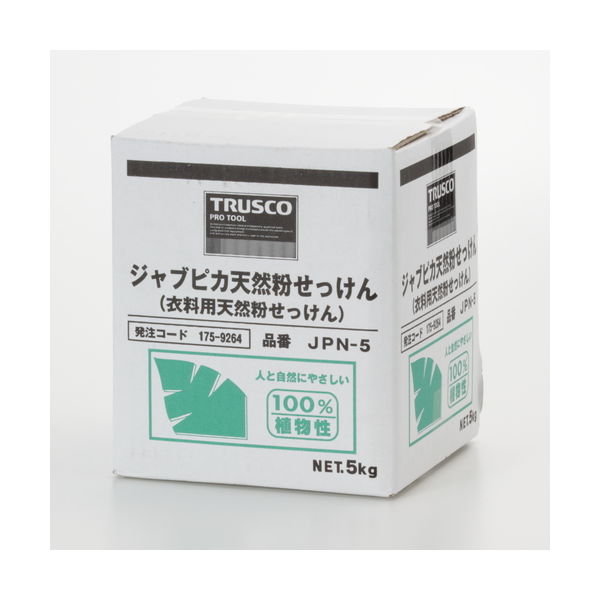 トラスコ中山 ＴＲＵＳＣＯ　ジャプピカ天然粉せっけん　５ｋｇ　（１個＝１箱） JPN-5 1個(5000ｇ) 175-9264