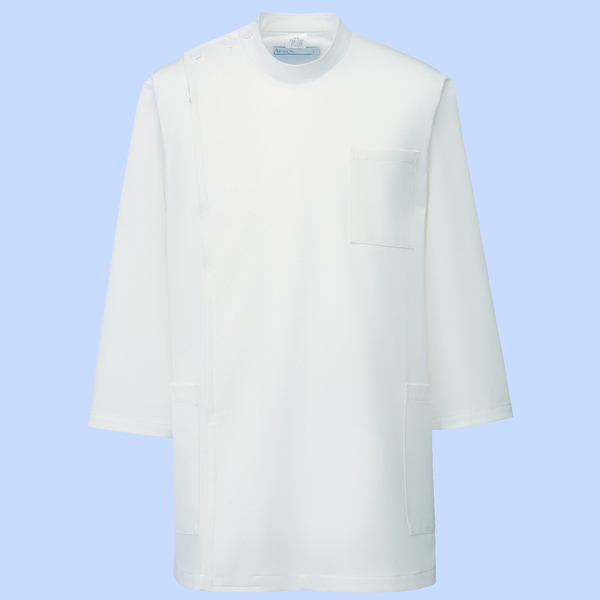KAZEN メンズ医務衣（七分袖） オフホワイト 4L 246-10（直送品）