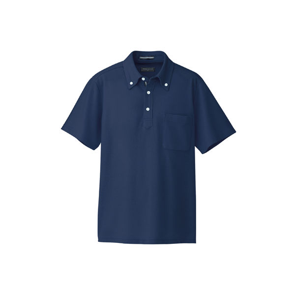 AITOZ（アイトス） 半袖ボタンダウンポロシャツ（男女兼用） 介護ユニフォーム ネイビー LL AZ-7617-008（直送品）