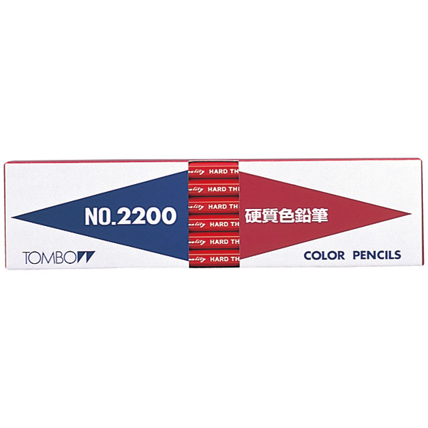 トンボ鉛筆　硬質色鉛筆　赤あか　2200-25　1ダース（12本入）