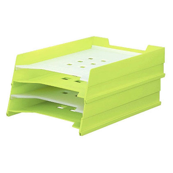 リヒトラブ　マルチレタートレー　黄緑　　A7300-6　1箱（1台2段×2）（直送品）