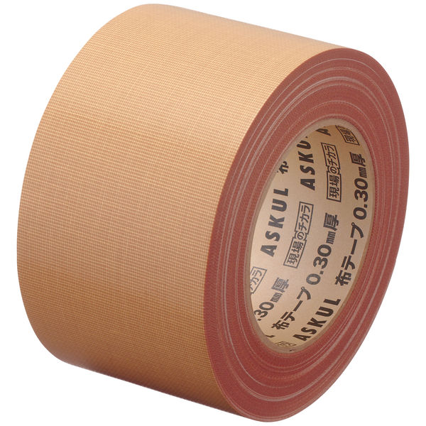 【ガムテープ】 現場のチカラ 布テープ 重梱包用ストロング 0.30mm厚 幅75mm×長さ25m 茶 アスクル 1巻  オリジナル