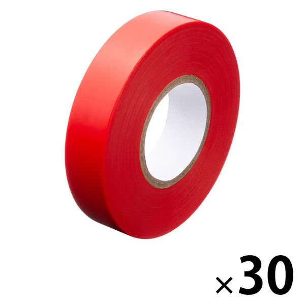 現場のチカラ ビニールテープ 赤 幅19mm×長さ20m アスクル 1セット（30巻入）  オリジナル