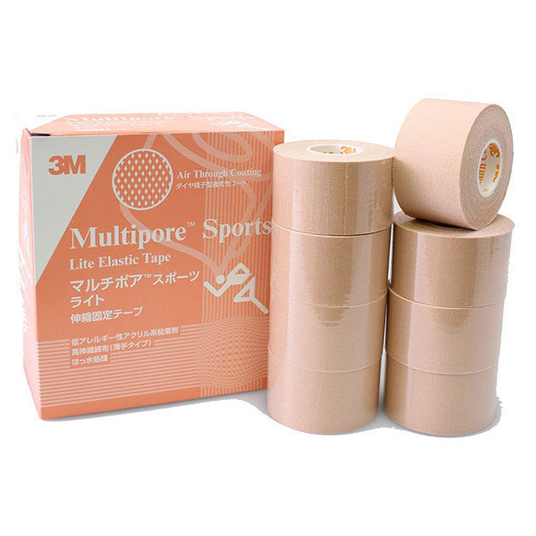 スリーエム マルチポアTMスポーツ伸縮固定テープ ライトタイプ 37.5mm×5m 2723-37.5 1箱（8巻入）