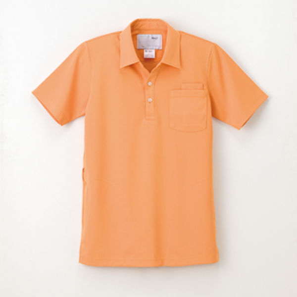 ナガイレーベン 男女兼用ニットシャツ 介護ユニフォーム オレンジ M CX-2437（取寄品）