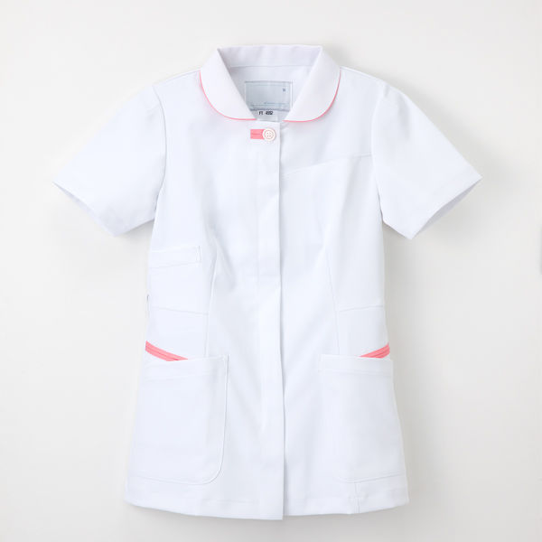 ナガイレーベン 女子上衣 ナースジャケット 医療白衣 半袖 Tピンク M FT-4552（取寄品）