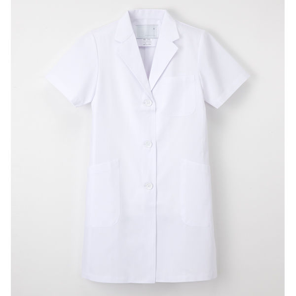 ナガイレーベン 女子シングル半袖診察衣 （ドクターコート） 医療白衣 ホワイト LL KEX-5132（取寄品）