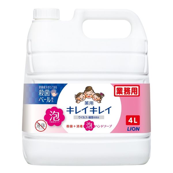 キレイキレイ薬用泡ハンドソープ 業務用詰替4L シトラスフルーティ 1箱（3個入）【泡タイプ】