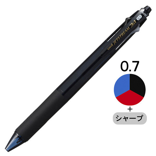 三菱鉛筆(uni) ジェットストリーム多機能ボールペン 3色+シャープ 0.7mm MSXE4-600-07 透明ブラック軸 1本