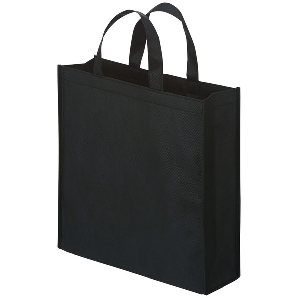 アスクル　不織布手提げ袋　ブラック　小　幅320mm×高さ330ｍｍ×マチ幅110ｍｍ　1袋（10枚入）  オリジナル