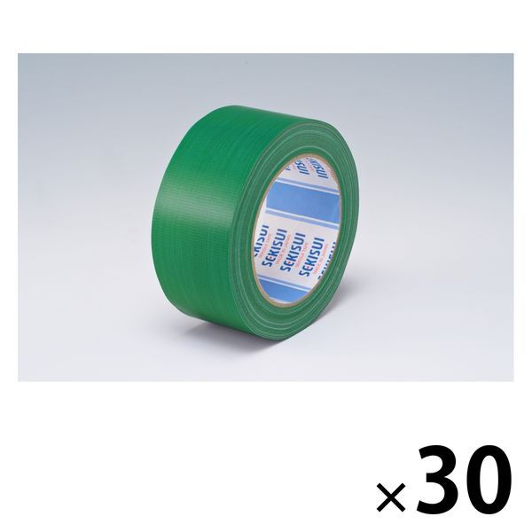【ガムテープ】 カラー布テープ No.600V 0.22mm厚 幅50mm×長さ25m 緑 積水化学工業 1箱（30巻入）