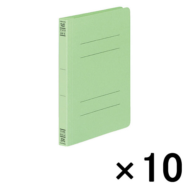 コクヨ　フラットファイルＶ（樹脂製とじ具）　B6タテ　150枚とじ　緑（グリーン）　フ-V13G　1袋（10冊入）
