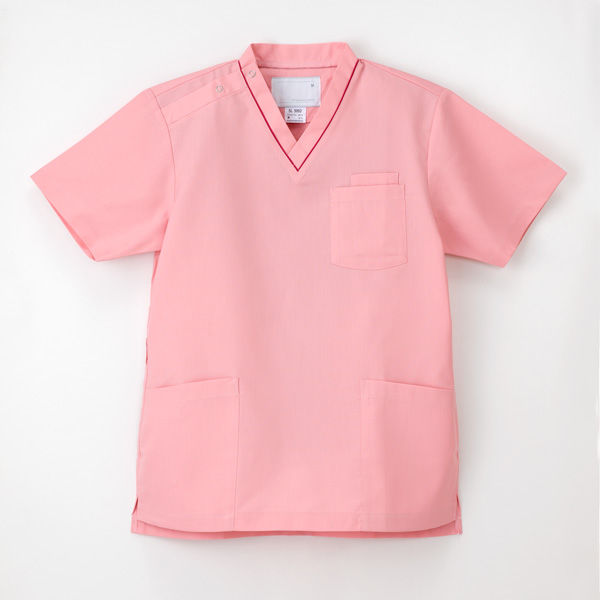 ナガイレーベン 男女兼用上衣（スクラブ） 医療白衣 半袖 ピンク BL SL-5092（取寄品）