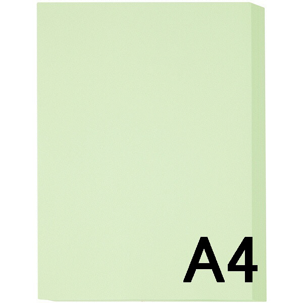 アスクル　カラーペーパー　A4　ライトグリーン　1冊（100枚入）  オリジナル