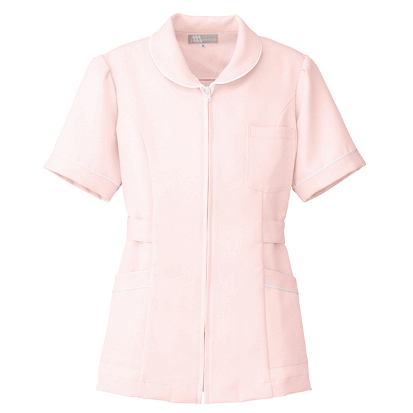 AITOZ（アイトス） ナースジャケット（パイピング） 女性用 半袖 ピンク L 861338-060
