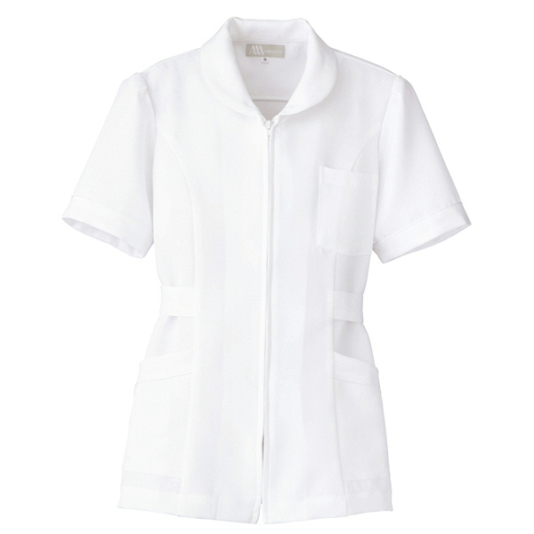 AITOZ（アイトス） ナースジャケット（パイピング） 女性用 半袖 ホワイト L 861338-001