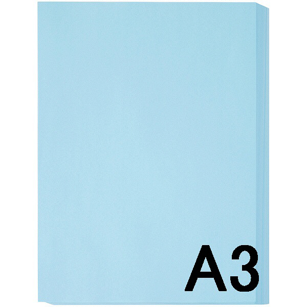 アスクル　カラーペーパー　A3　ブルー　1箱（500枚×5冊入）  オリジナル