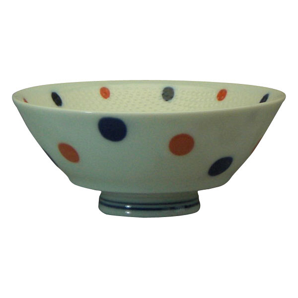 持ちやすい茶碗　水玉P　140829-4　西峰窯　（取寄品）