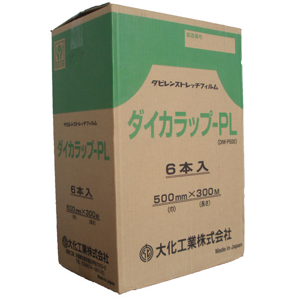 ダイカラップ　16μm　500mm×300m巻　透明　DIWーPL500　1箱（6本入）　大化工業