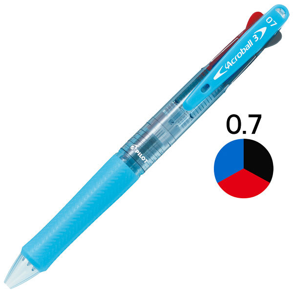 アクロボール3　0.7mm　クリアソフトブルー　BKAB-40F-CSL　パイロット　3色ボールペン