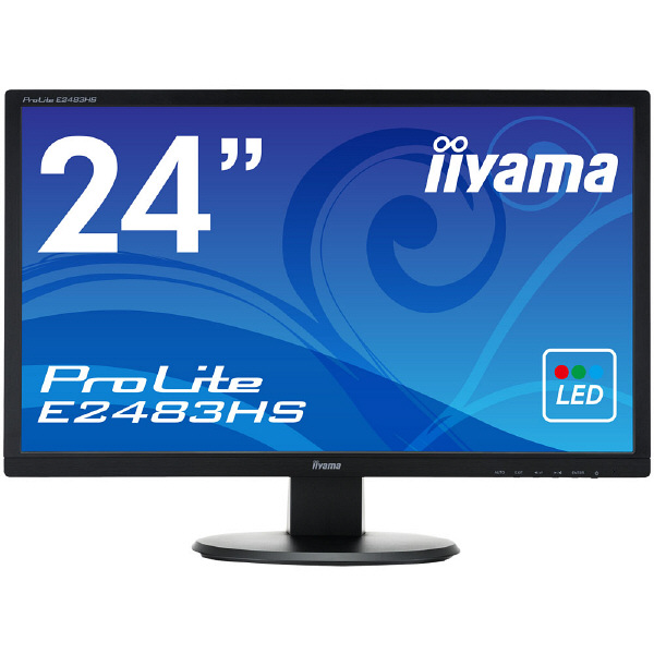 iiyama 24インチワイド液晶モニターProLite E2483HS-B1 フルHD(1920×1080)/HDMI/D-sub/DVI-D 1台