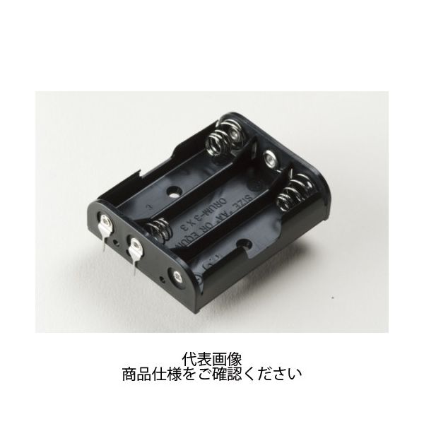 タカチ電機工業 SNーPC型ピン付電池ホルダー ブラック SN3ー3PC 1個 SN3-3PC 1セット(8個)（直送品）
