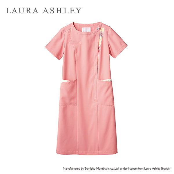 住商モンブラン LAURA ASHLEY（ローラ アシュレイ） ナースワンピース LW411 ローズ/アメリピンク M 医療白衣 1枚（直送品）