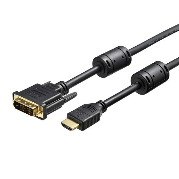 バッファロー ＨＤＭＩ：ＤＶＩ変換ケーブル　コア付　３．０ｍ　ブラック BSHDDV30BK 1台（直送品）