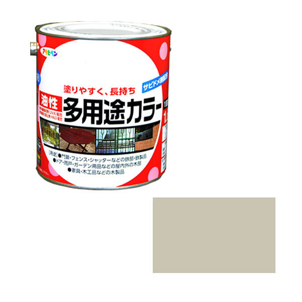 アサヒペン 油性多用途カラー 1.6L （ソフトグレー） 9016581（直送品）
