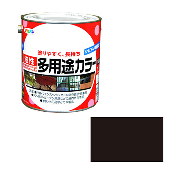 アサヒペン 油性多用途カラー 1.6L （黒） 9016586（直送品）