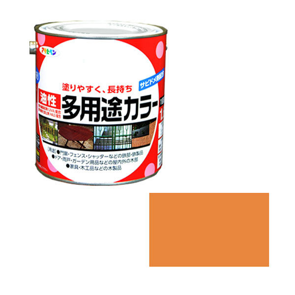 アサヒペン 油性多用途カラー 1.6L （オレンジ） 9016589（直送品）