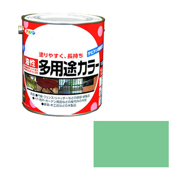 アサヒペン 油性多用途カラー 1.6L （ライトグリーン） 9016591（直送品）