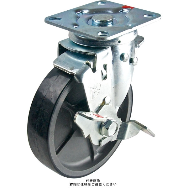 汎用キャスター自在ストッパー付タイプ 150mmウレタン(B入)車輪付 STCー150GNUSWー4 STC-150GNUSW-4 1セット(4個)（直送品）