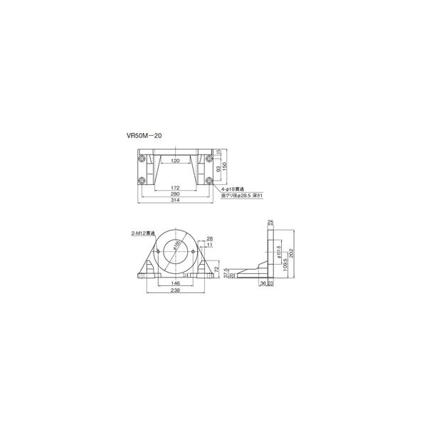 ダイキン工業（DAIKIN） ポンプフート VR50M-20 1個（直送品）