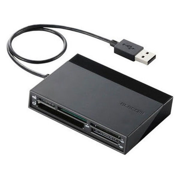エレコム メモリリーダライタ/USBハブ付/SD+MS+CF+XD/ブラック MR-C24BK 1個