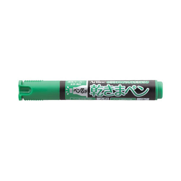 シヤチハタ 乾きまペン 油性マーカー 太字・角芯 緑 K-199Nミドリ（取寄品）