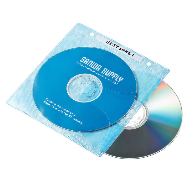 サンワサプライ DVD・CD不織布ケース（リング穴付・5色ミックス） FCD-FR100MXN 1セット（100枚入）