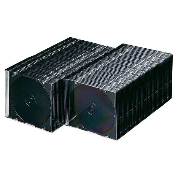 サンワサプライ DVD・CDケース（マットブラック） FCD-PU100MBK 1セット（100枚入り）（直送品）