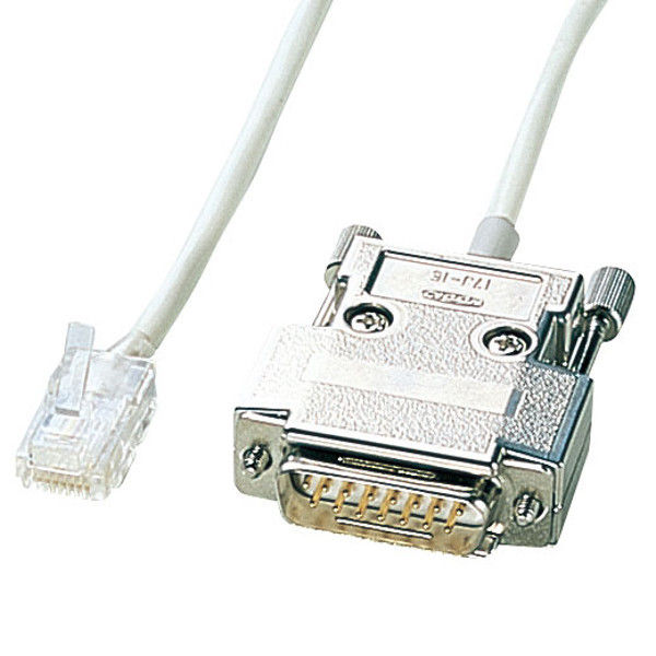 サンワサプライ INS1500（ISDN）ケーブル 3m ホワイト KB-INSDB15-3N（直送品）