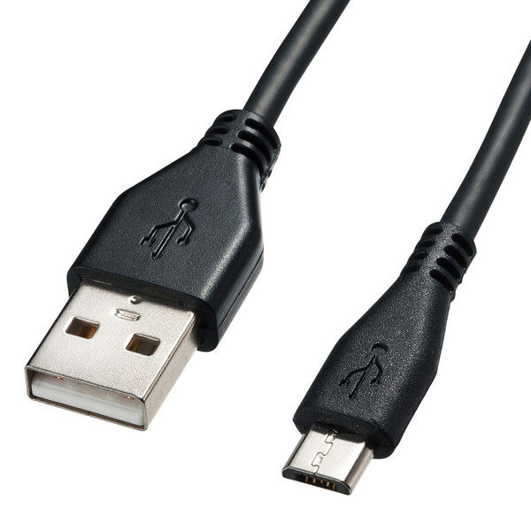 サンワサプライ 2A対応マイクロUSBケーブル USB Aオス-USB マイクロB オス ブラック 1m USB2.0 KU-2AMCB10 1本（直送品）