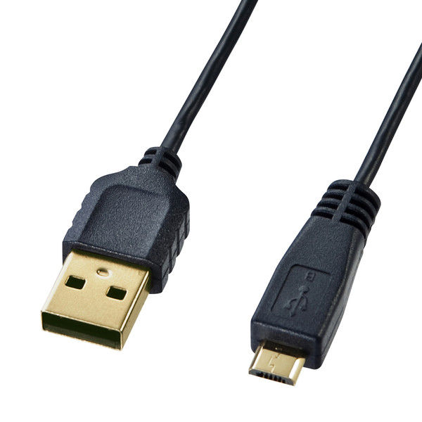 USBケーブル　USB-A（オス）MicroB（オス）　0.2m　USB2.0　KU-SLAMCB02　サンワサプライ　1本（直送品）