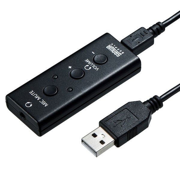 サンワサプライ USBオーディオ変換アダプタ（4極ヘッドセット用） MM-ADUSB4 1個