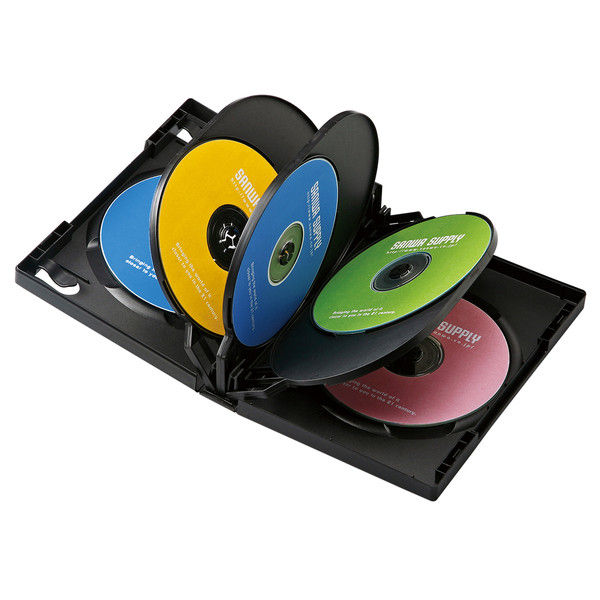 サンワサプライ DVDトールケース（8枚収納） ブラック DVD-TW8-03BK 1セット（3枚入り）（直送品）