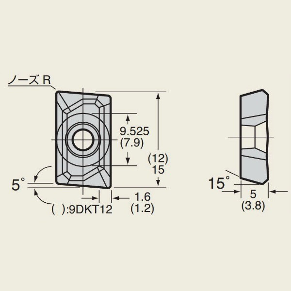 日研工作所 プロエンドミルチップ 9DKT12 1セット（10個）（直送品）