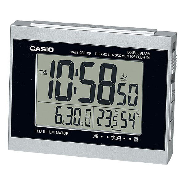 CASIO（カシオ）置き時計 [電波 アラーム 温湿度 カレンダー] 88×117×71mm DQD-710J-8JF 1個（取寄品）