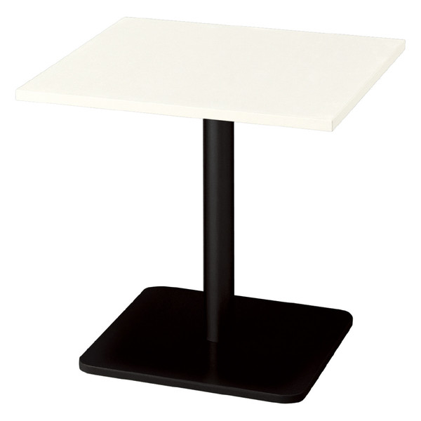 【組立設置付】プラス ロンナ 会議テーブル 幅750mm ホワイト天板（角型） ブラック脚 ベース脚タイプ NN-0707BS W4/BK 1台（直送品）