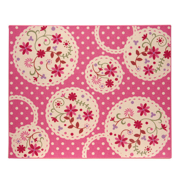 イケヒコ デスクカーペット 女の子 花柄 『パミュ ツー』 ピンク 133×170cm 4719739 1枚（直送品）