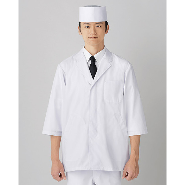 男性用調理衣七分袖 3L ホワイト FA313-0006 1着 サーヴォ（旧サンペックスイスト）（直送品）