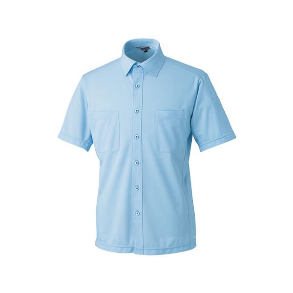 明石スクールユニフォームカンパニー 男女兼用ニットシャツ サックス L UN5502-6-L（直送品）
