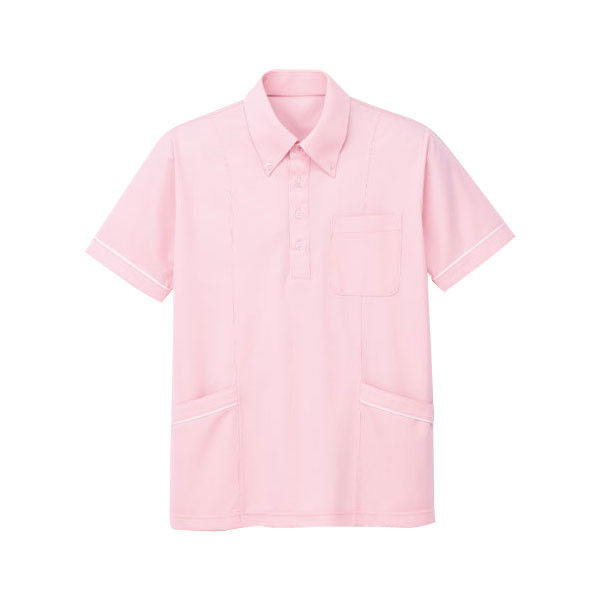 明石スクールユニフォームカンパニー 男女兼用ニットシャツ（脇ポケット付き） ピンク L UZQ722-14-L（直送品）